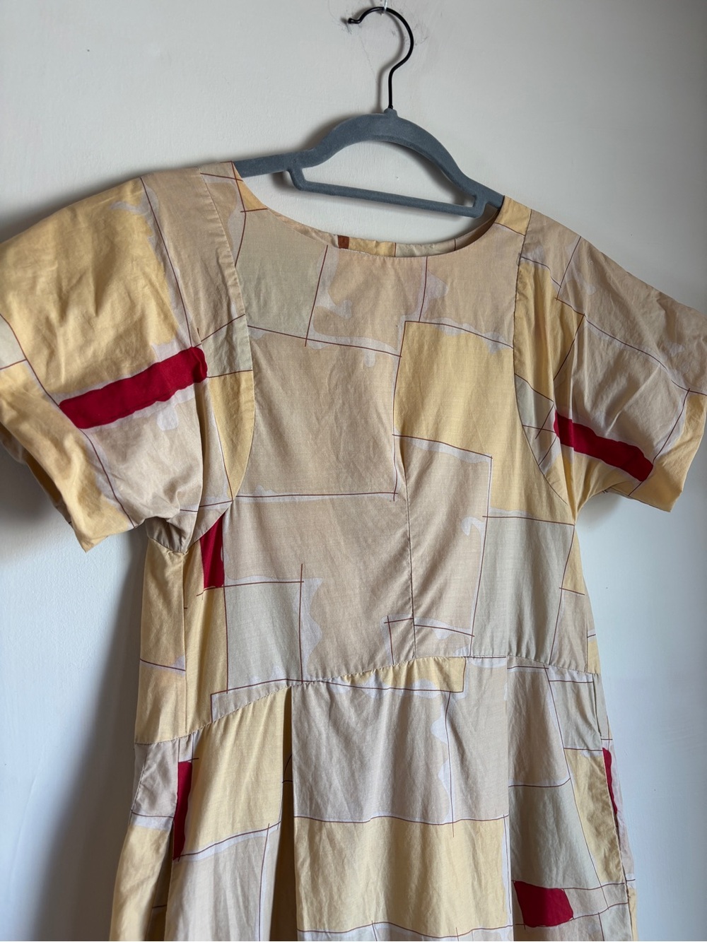 Marni Abstract Block-Print Midi Dress in Yellow with Red Accents size 38 - Picture 3 of 8